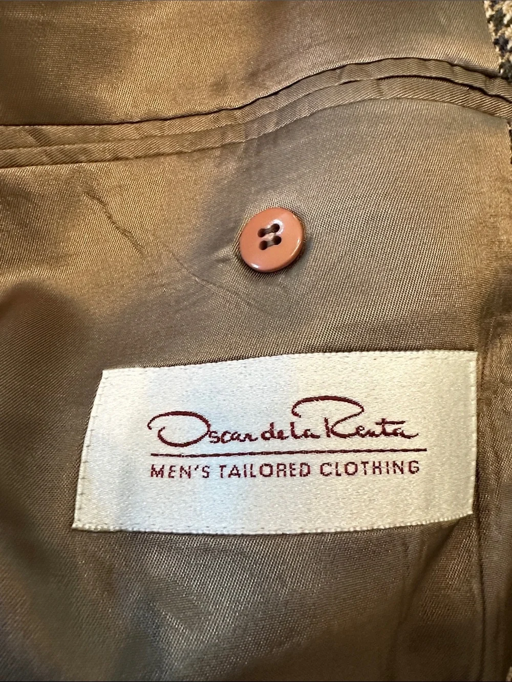 Oscar de la Renta Brown Houndstooth Sport Coat